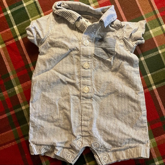 Carter’s Boys Button Up Romper New Born - Picture 1 of 5